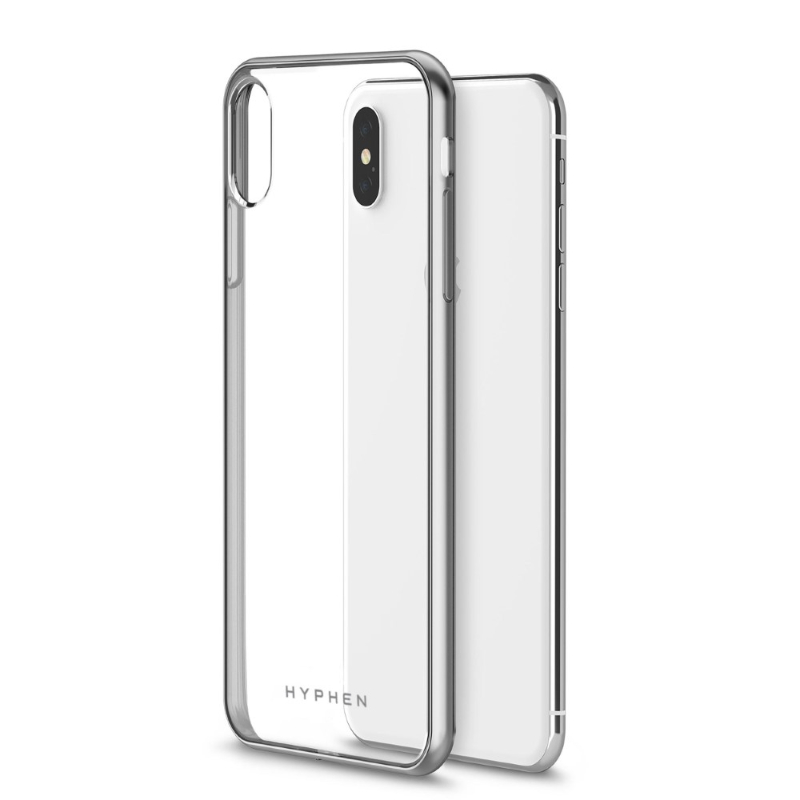 Hyphen Silver Frame Case Clear for Apple iPhone X