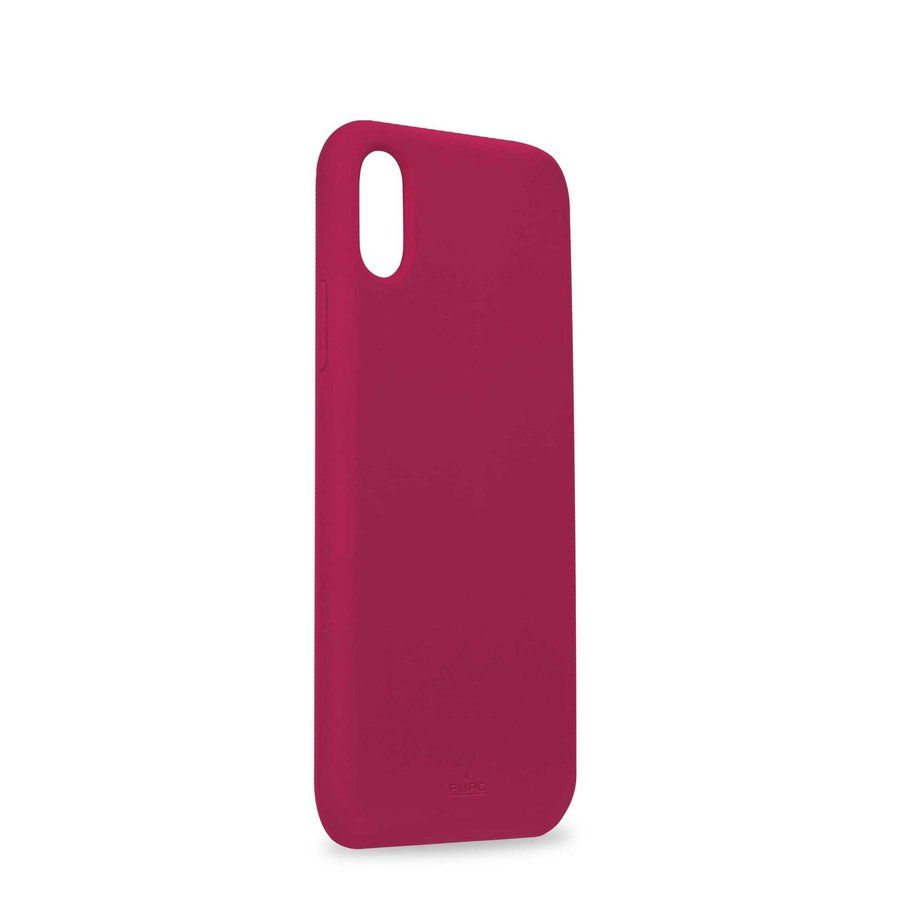 Puro Cover Silicon With Microfiber Inside For Apple Iphone X Max 6.5 Shock Pink