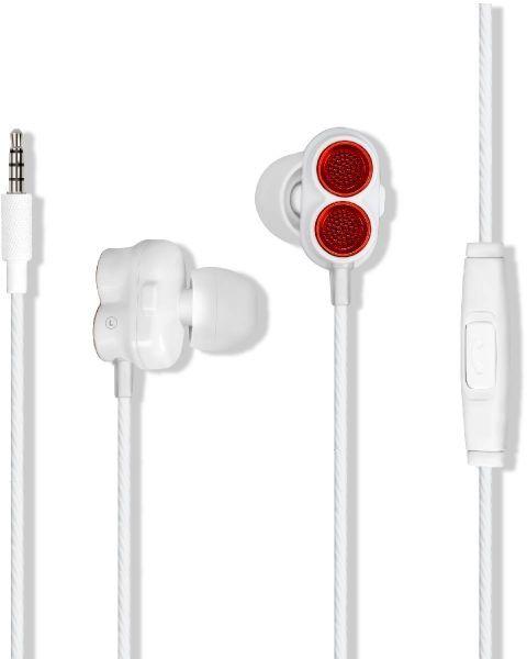Promate Swift Red Heavy Bass Wired Earphones with In-Line Mic