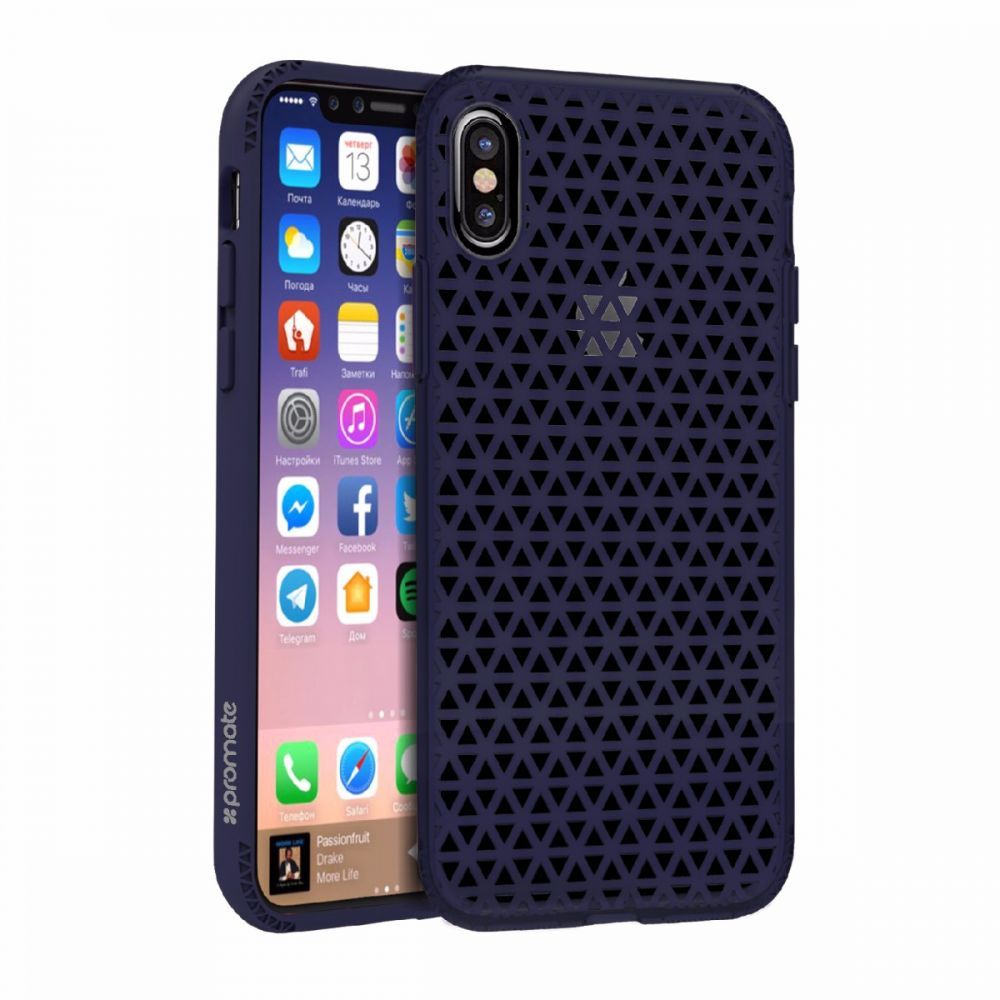 Promate Ultra Thin Shock Resistant CaseApple iPhone x Navy Blue