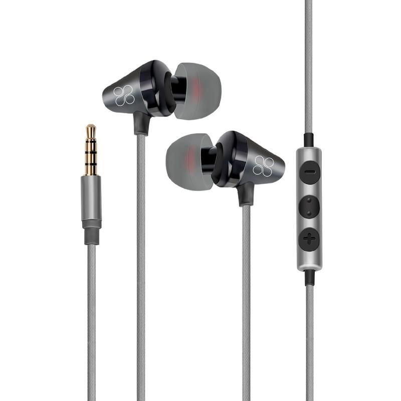 Promate In Ear Stereomearphones With Inline Mic Grey