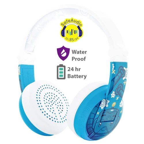 Buddyphones Wave Bluetooth Headphones Waterproof Robot Blue