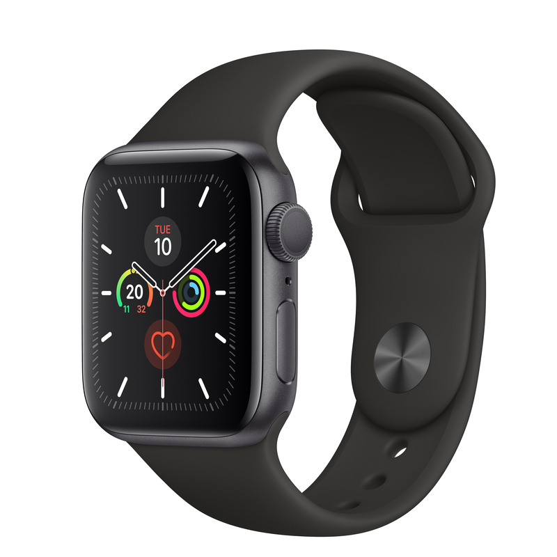 Apple Watch Series 5 GPS 40mm Space Gray Aluminium Case with Black Sport Band