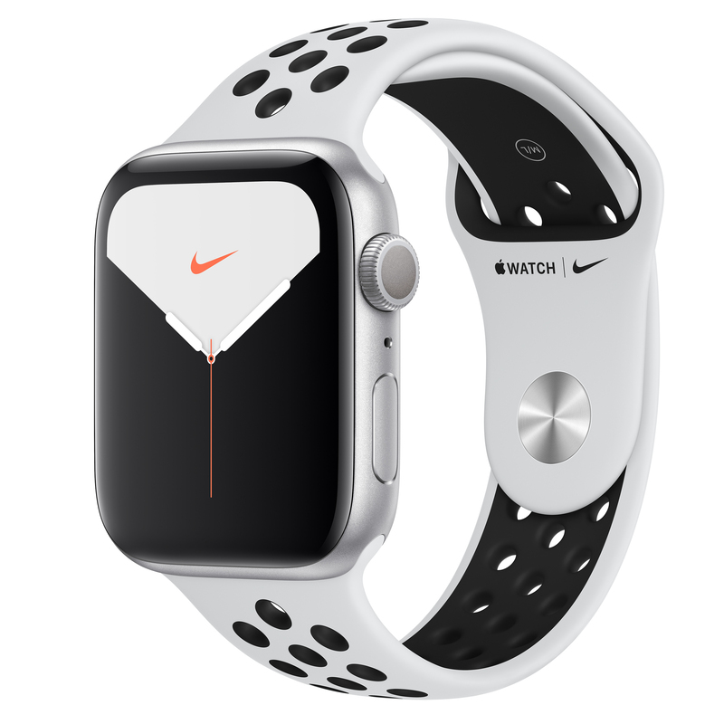 Apple Watch Nike Series 5 GPS 44mm Silver Aluminium Case with Pure Platinum/Black Nike Sport Band S/M & M/L