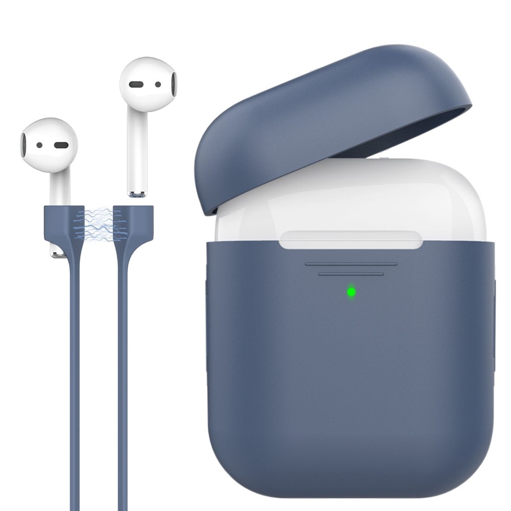 Promate Protective Case and Strap Kit for AirPods Navy