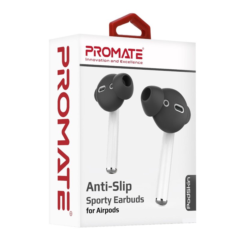 Promate Anti Slip Sporty Earbuds for AirPods Black