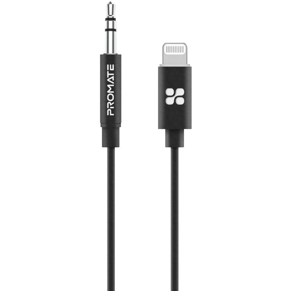 Promate 3.5 Audio Cable With Lightning Mfi 2M Black