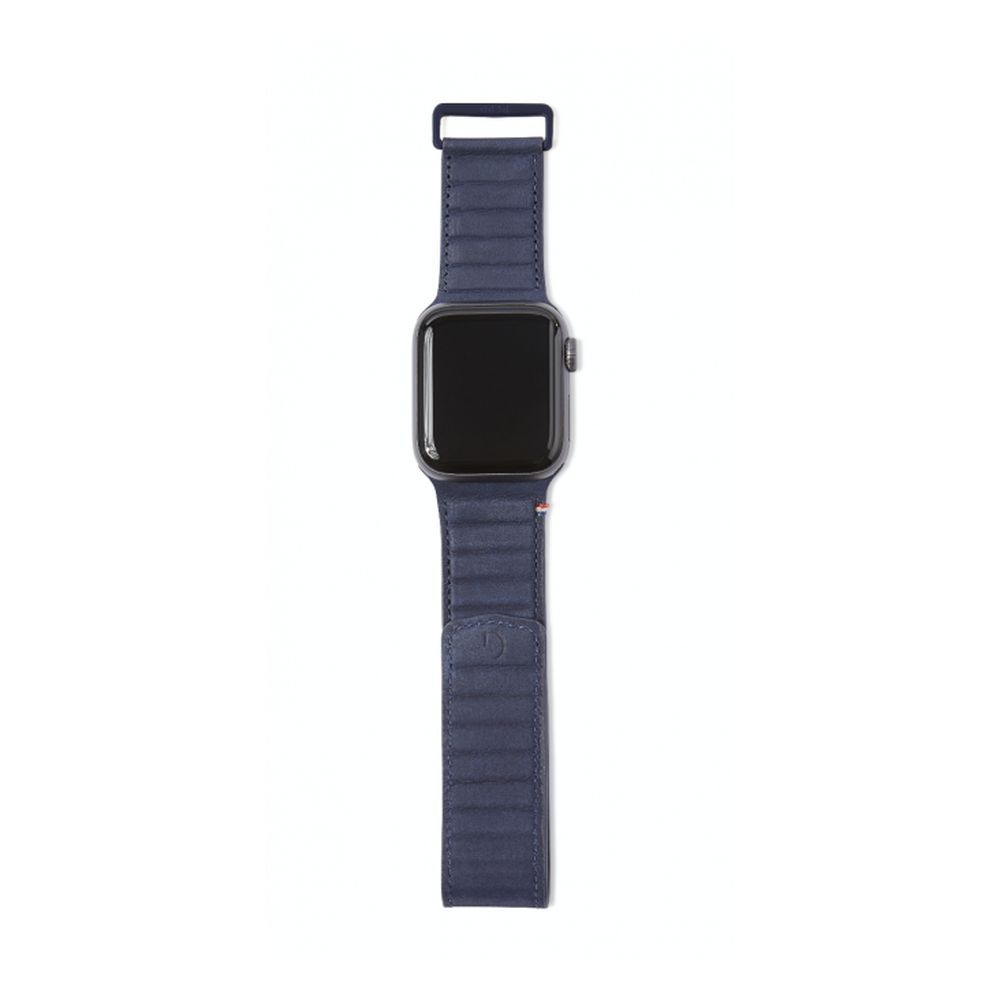 كايس مايت سوار معصم جلد بإلتصاق مغناطيسي متوافق مع ساعة ابل الذكية 38/40مم أزرق