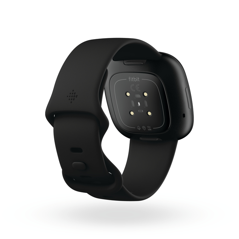 Fitbit Versa 3 Smart Watch Black Aluminum case, Black