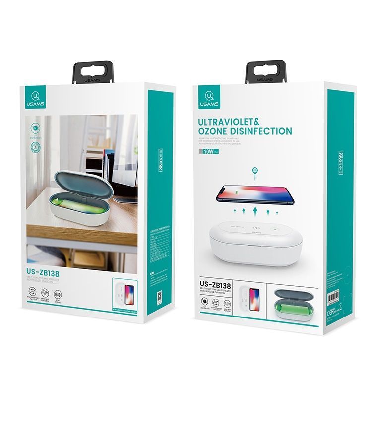 Usams Multi-Function Mini Sterilizer with Wireless Charging White