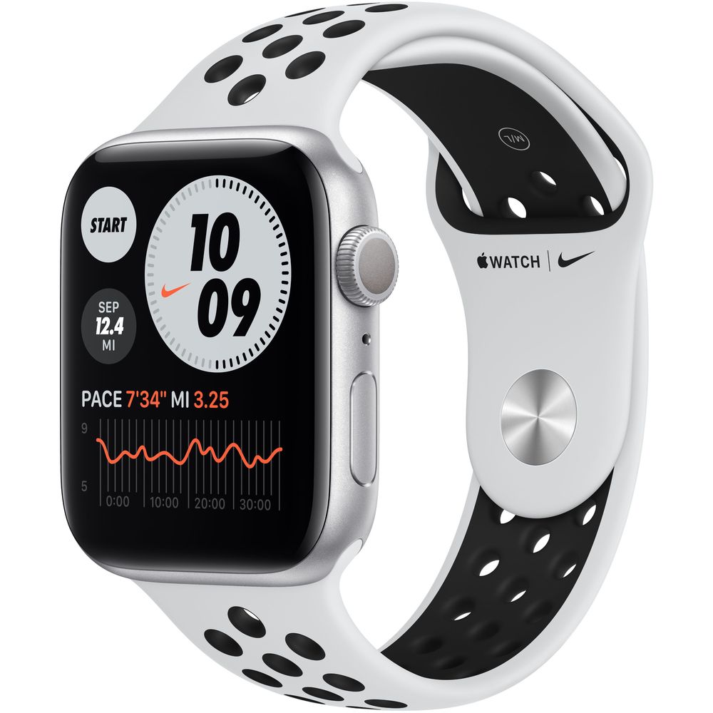 Apple Watch Nike Series 6 GPS 44mm Silver Aluminium Case with Pure Platinum/Black Nike Sport Band