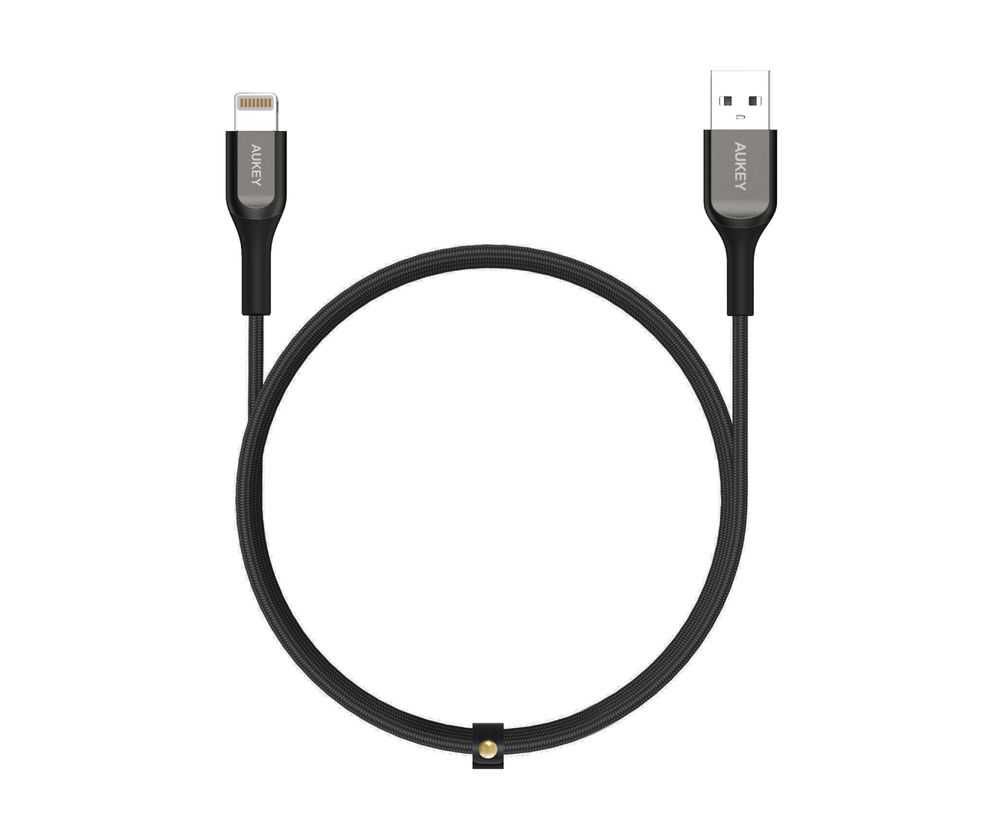 Aukey Lightning to USBa Charging & Datacable 1.2M Kevlar Black