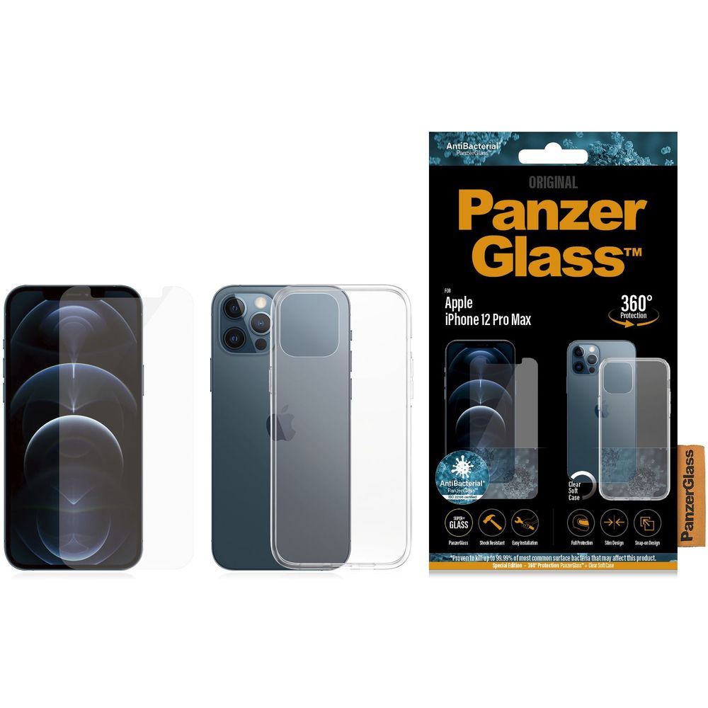 Panzer Glass Bundle Apple iPhone 12 Promax Clear Sp + Clear Case