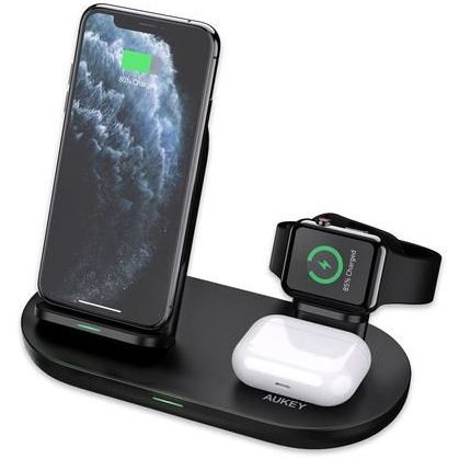 Aukey Lc-A3 Aircore Series 3-In-1 Wireless Charging Station 10W - Black