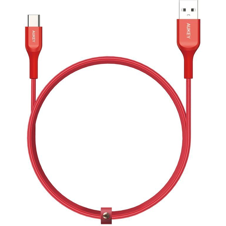 Aukey Cb-Akc1 Impulse Titan Ac 1.2M Kevlar Core USB-A to USB-C Cable - Red