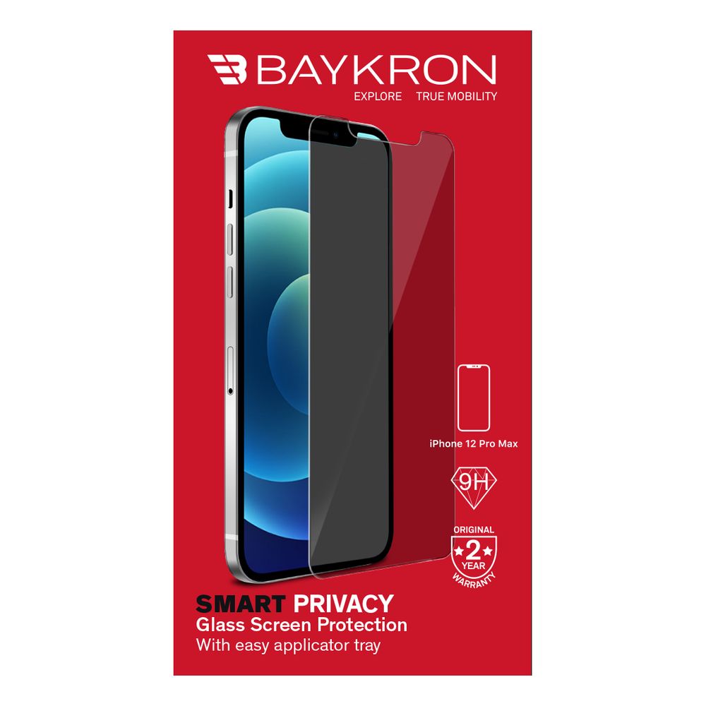 Baykron Privacy Screen Protector Including Applicator for Apple iPhone 12 Pro Max
