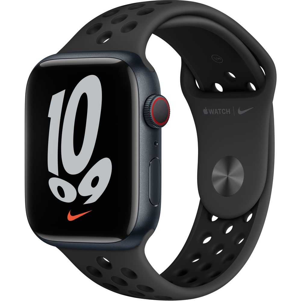 Apple Watch Nike Series 7 GPS + Cellular 45mm Midnight Aluminium Case with Anthracite/Black Nike Sport Band