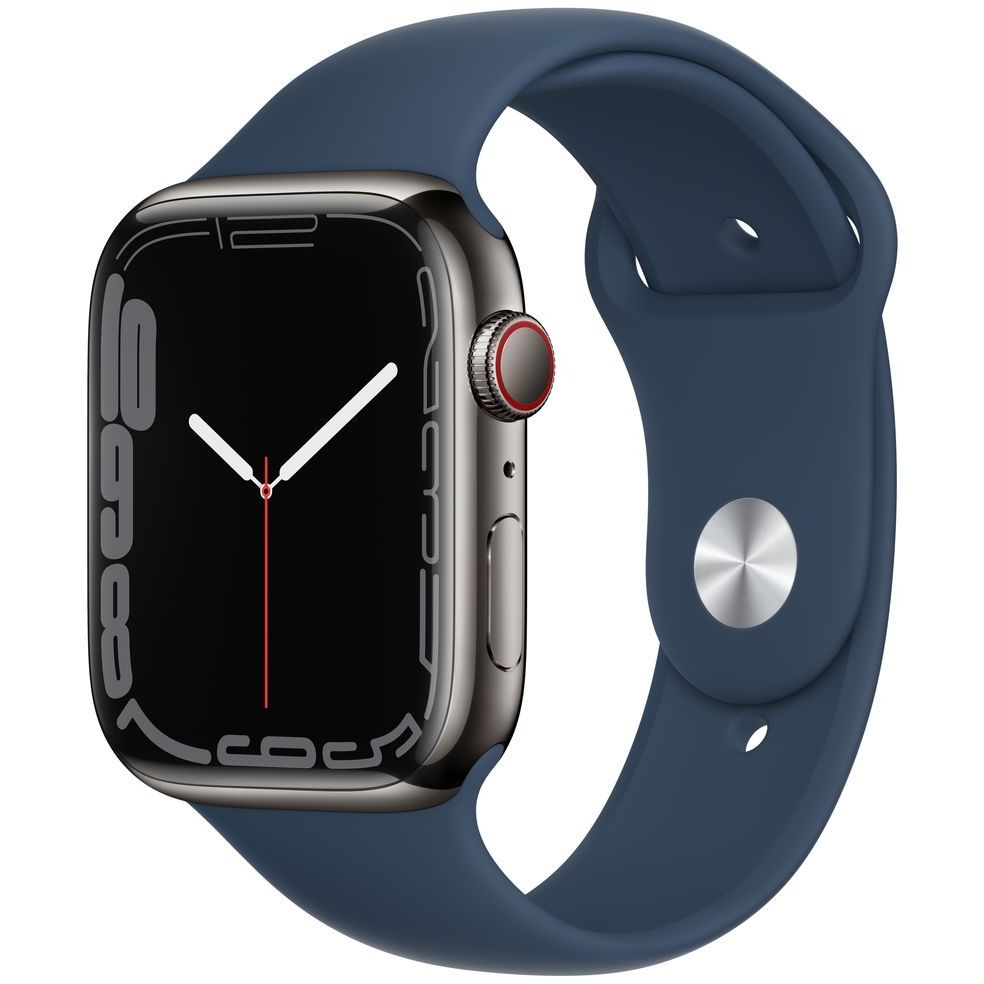 Apple Watch Series 7 Gps + Cellular 41Mm Graphite Stainless Steel Case With Abyss Blue Sport Band