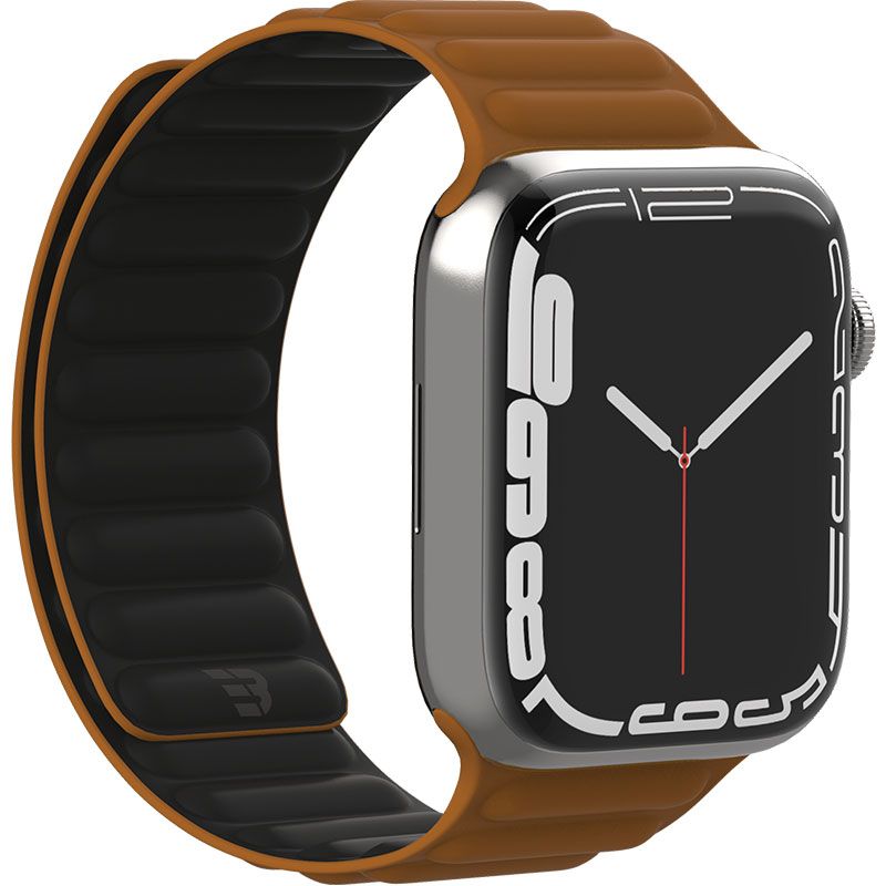 Baykron Silicone Magnetic Strap For Apple Watch 45Mm Black/Brown