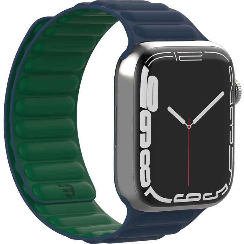 Baykron Silicone Magnetic Strap For Apple Watch 45Mm Blue/Green