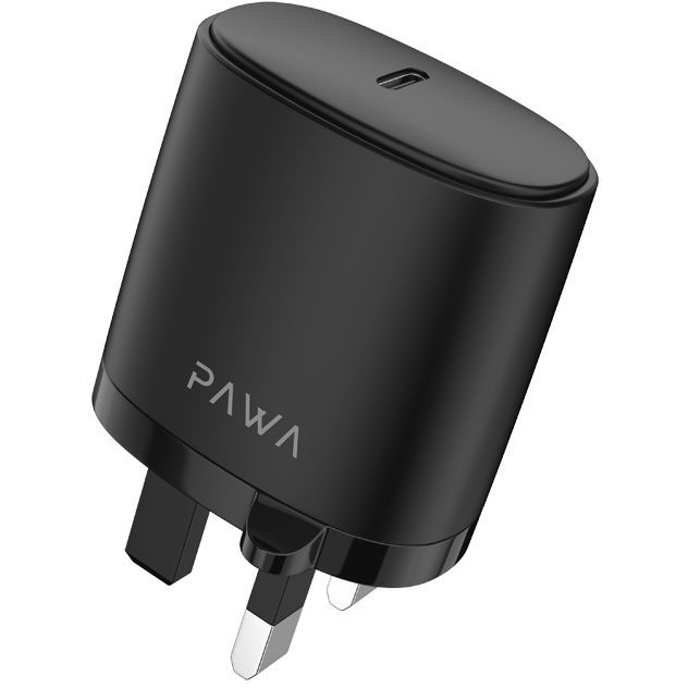 Pawa Single Pd Wall Charger 20W With Type-C To Lightning Cable Black