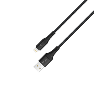 Pawa Braided USBA to Lightning Cable 2.4A 1.2M Black