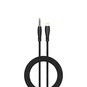 Pawa Braided 3.5 to Lightning AUX Cable 1.2M Black