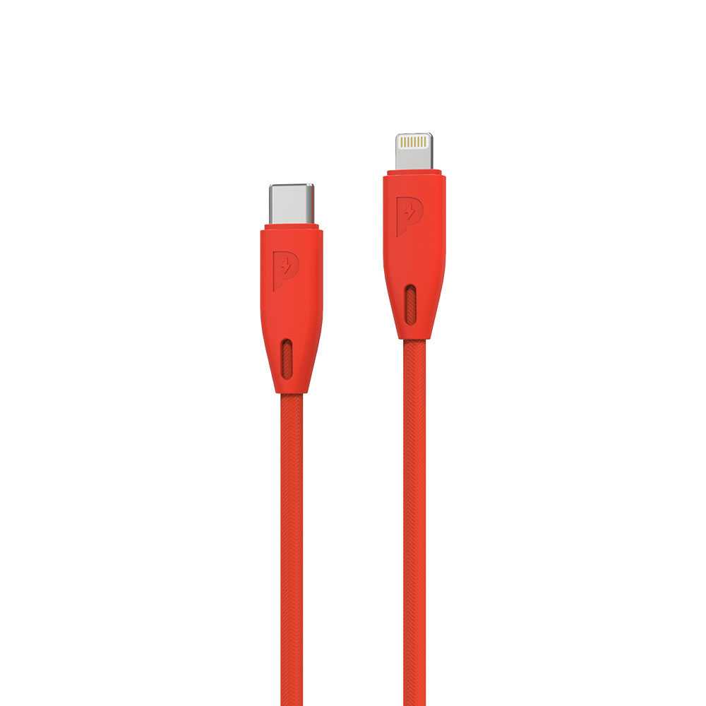 Powerology Braided Usbc To Lightning Cable 1.2M Red
