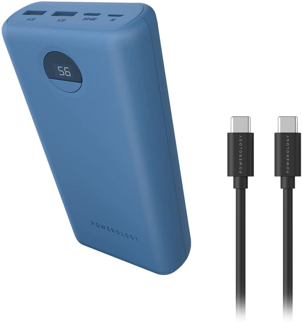 Powerology Quick Charge Power Bank 30000mAh PD 45W Blue