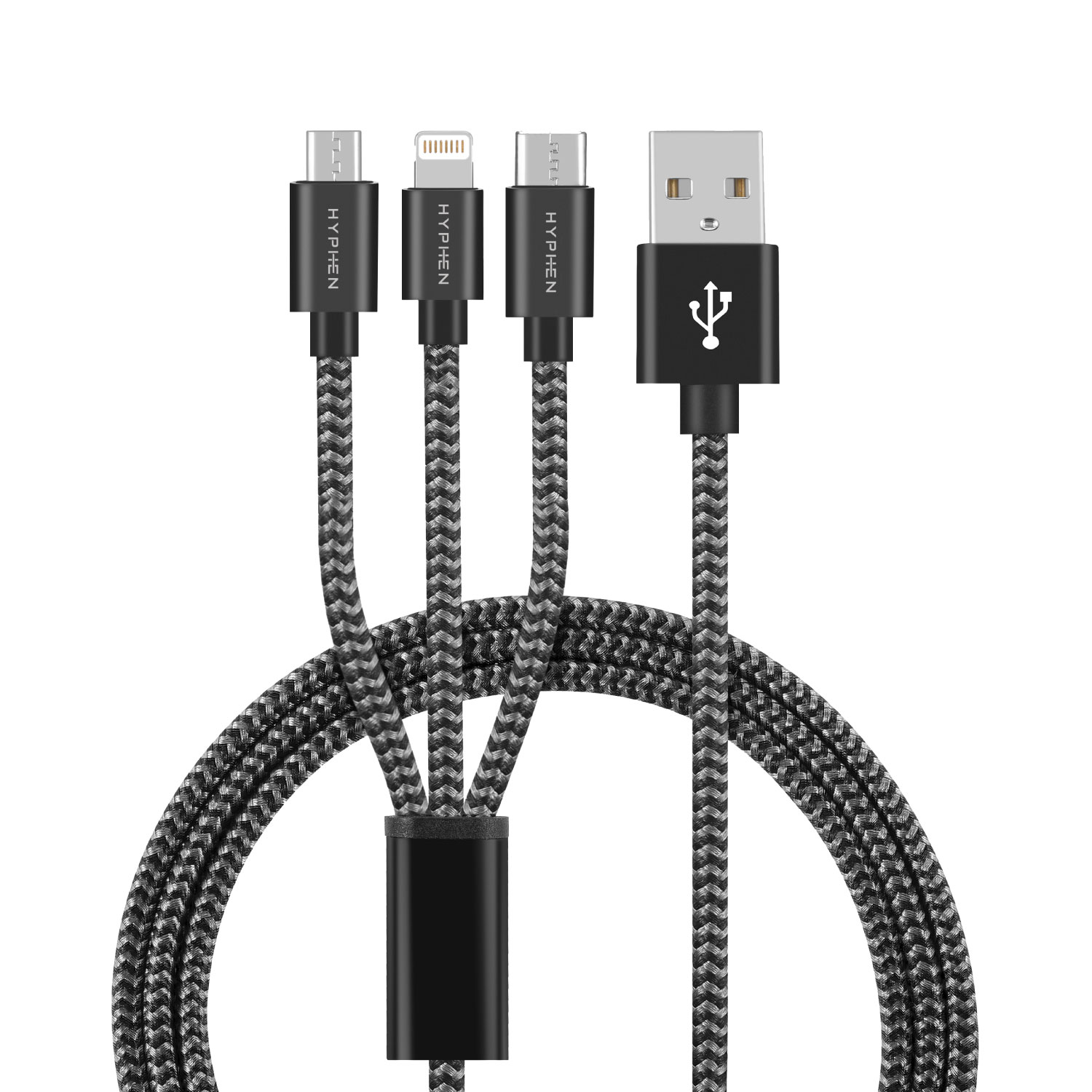 Hyphen 3 In 1 (Lightning+Type C+Micro-Usb) Cable - 1M
