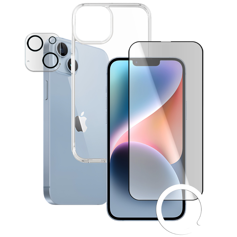 Xonda iPhone 14 Plus Package Clear Case & Screen Protection Clear & Camera Lens & Magsafe Plate