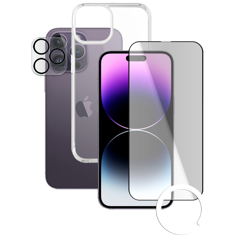 Xonda iPhone 14 Pro Package Clear Case & Screen Protection Clear & Camera Lens & Magsafe Plate