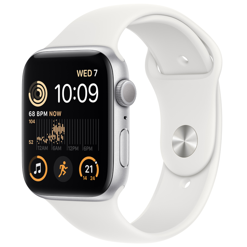Apple Watch SE GPS 40mm Silver Aluminium Case with White Sport Band