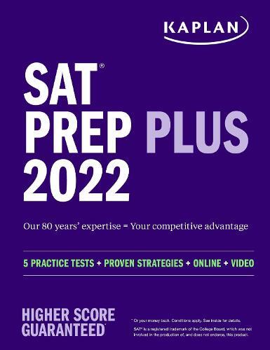 Sat Prep Plus 2022: اختبارات تجريبية 5 + استراتيجيات مثبتة + عبر الإنترنت + فيديو