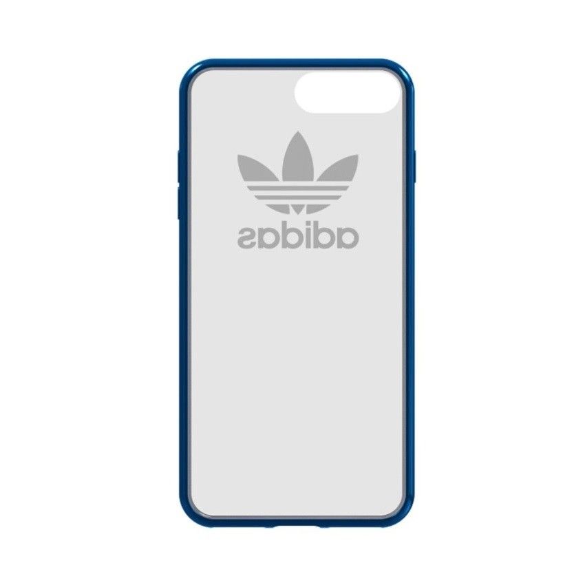 حافظة هاتف بلون أزرق معدني شفافة بشعار أديداس