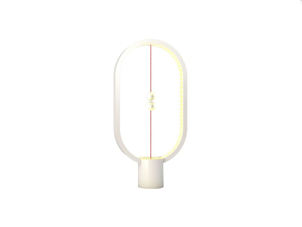 مصباح توازن بيضاوي الشكل مُزوَّد بمخرج يو إس بي أبيض اللون من هانج