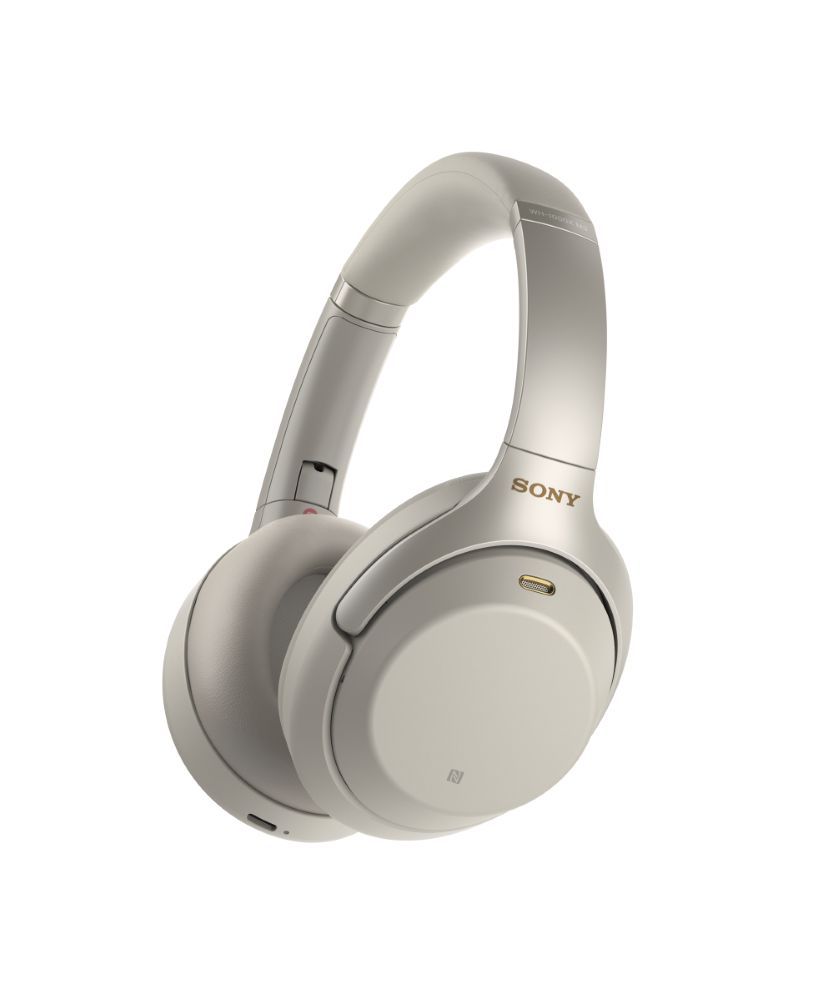 سماعات الرأس Wh-1000Xm3 اللا سلكية بتقنية إلغاء التشويش من سوني، باللون الفضي