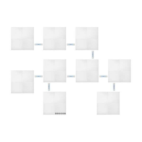 مجموعة تضم 9 شرائح مربعة للإضاءة من نانوليف، باللون الأبيض