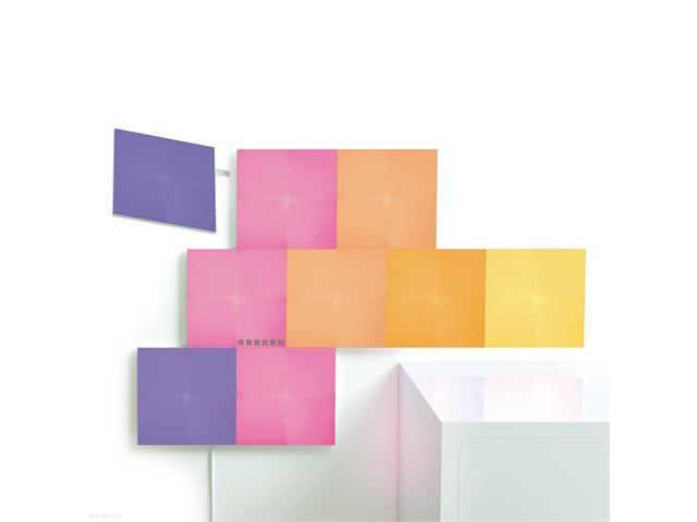 مجموعة تضم 9 شرائح مربعة للإضاءة من نانوليف، باللون الأبيض