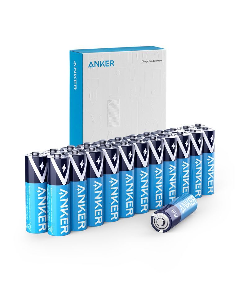 Anker Battery Alkaline Aa Batteries 24 Pack Blue