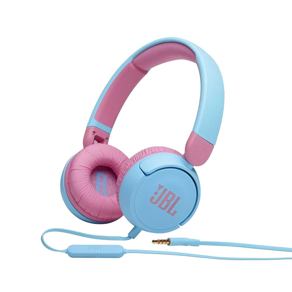 JBL Jr310 Kids On Ear Headphones Singleside Flat Wired Blue
