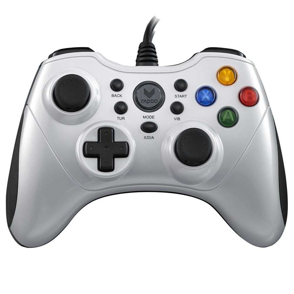 رابو لوحة تحكم للألعاب سلكية مع اهتزازات جودة عالية لون أبيض