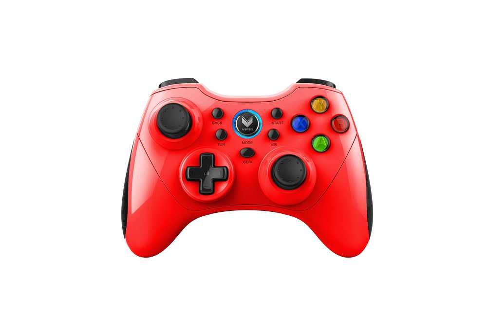 رابو لوحة تحكم للألعاب لاسلكية مع اهتزازاتجودة عالية لون أحمر