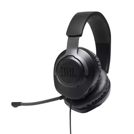 JBL Quantum 100 Black Wired Over Ear Gaming Headset With Detachable Mic