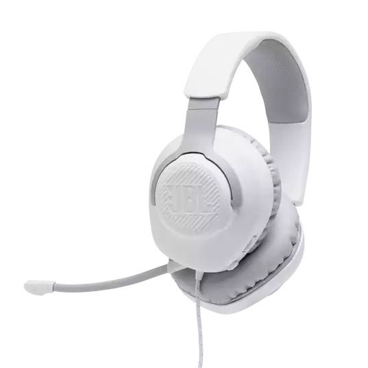 JBL Quantum 100 White Wired Over Ear Gaming Headset With Detachable Mic