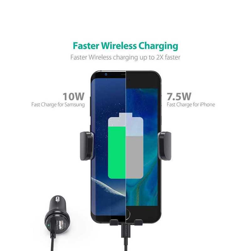 Ravpower Rp Sh014 10with 7 5with 5W Wireless Charging Car Holder with Suction Base