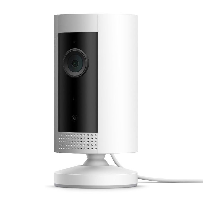 رينج كاميرا منزلية ذكية بدون كشافات للمراقبة الداخلية بطارية أبيض