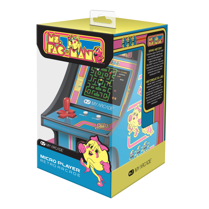 6.75 Inch Collectible Retro Ms. Pac.Man Micro Player . Yellow