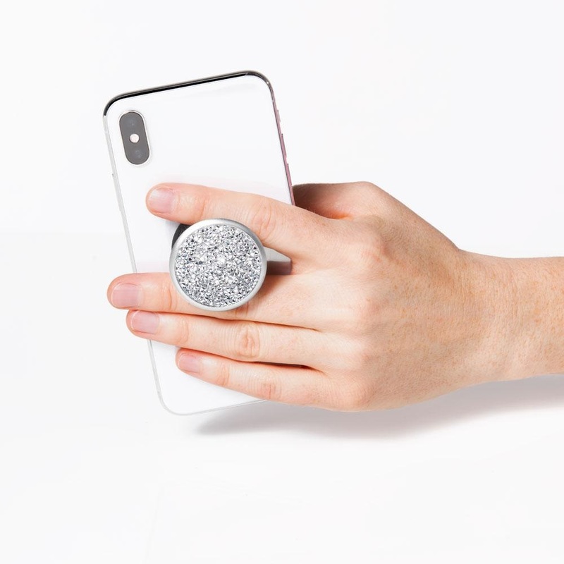 Popsockets Swarovski Silver Crystal Mobile Phone Stand & Grip