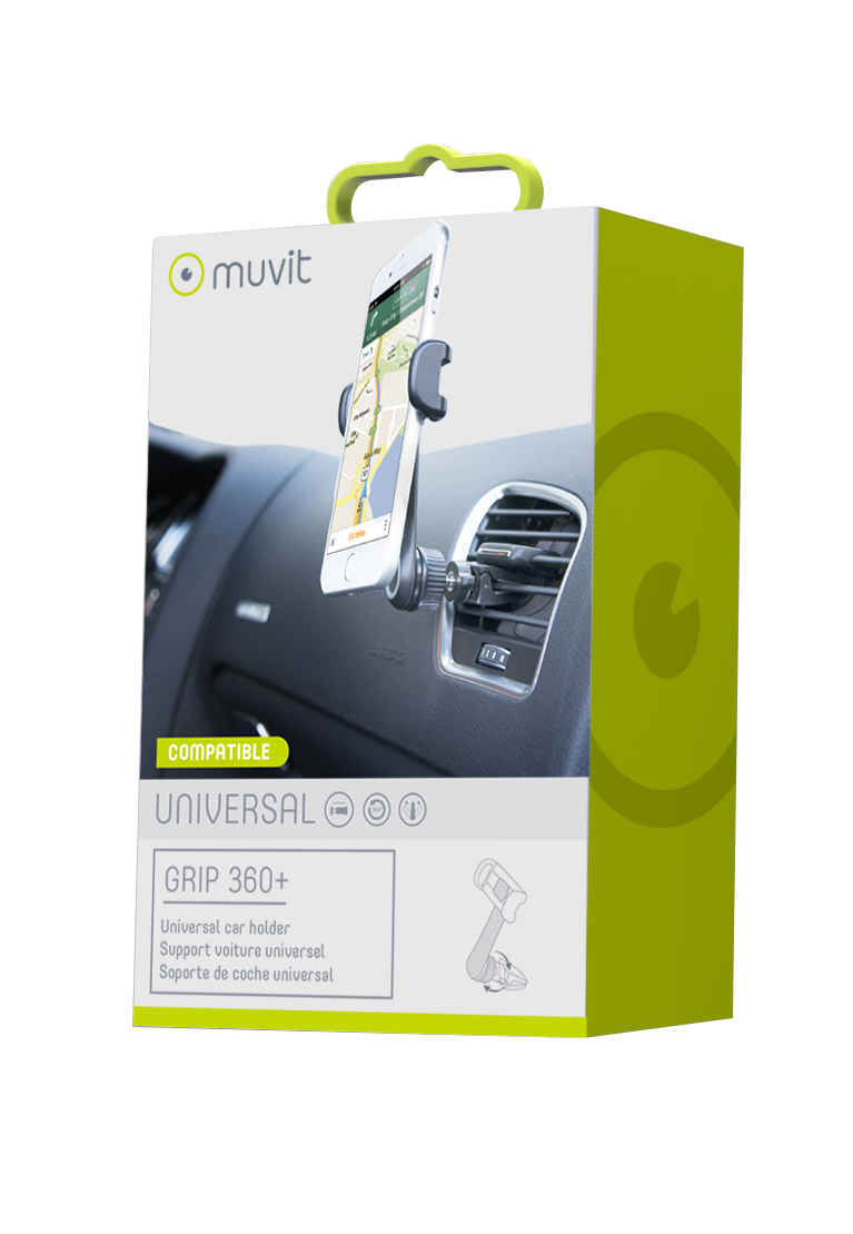 Muvit Car Holder Grip 360+ Airvent Rotule Deportee Up to 80mm